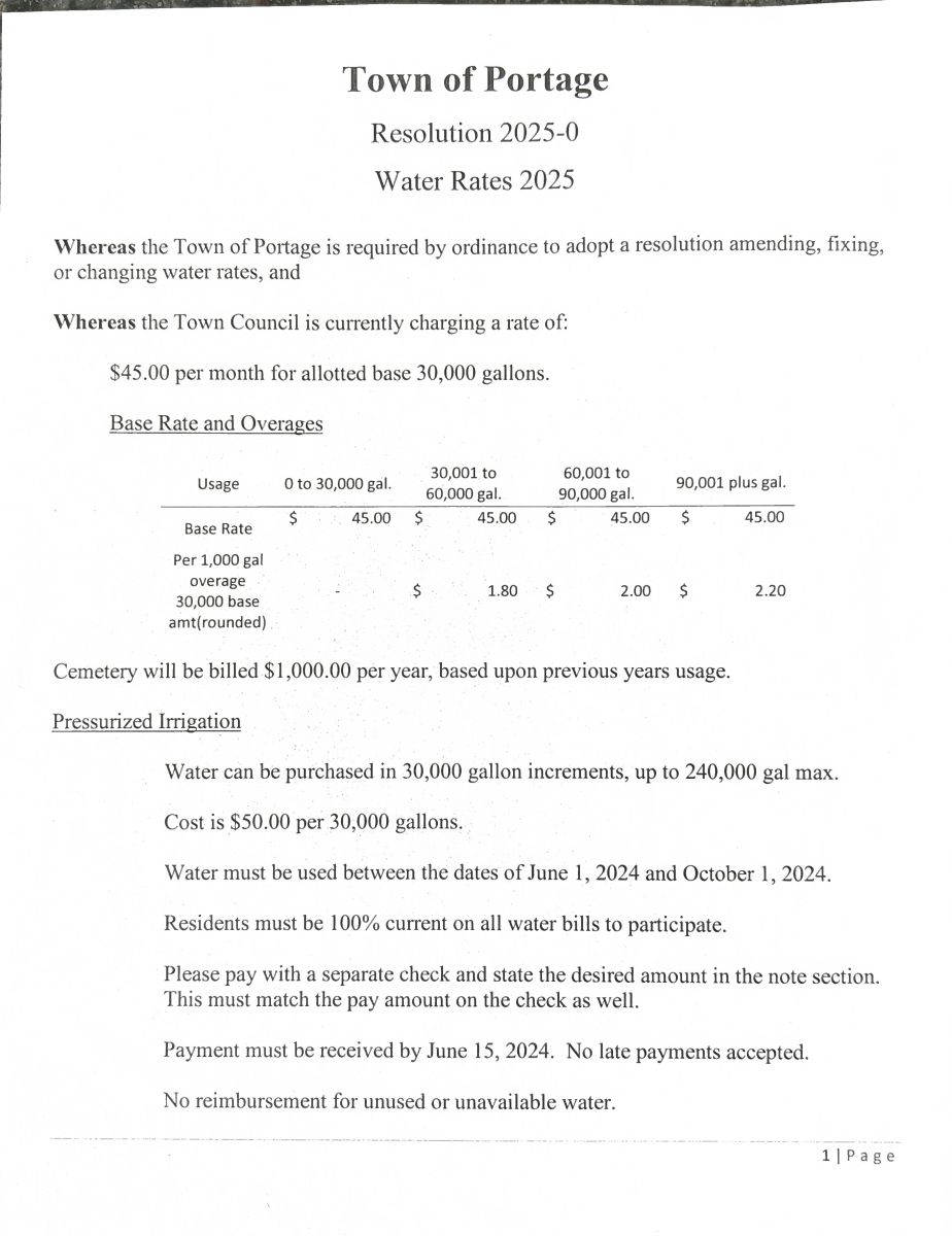 Water Rates